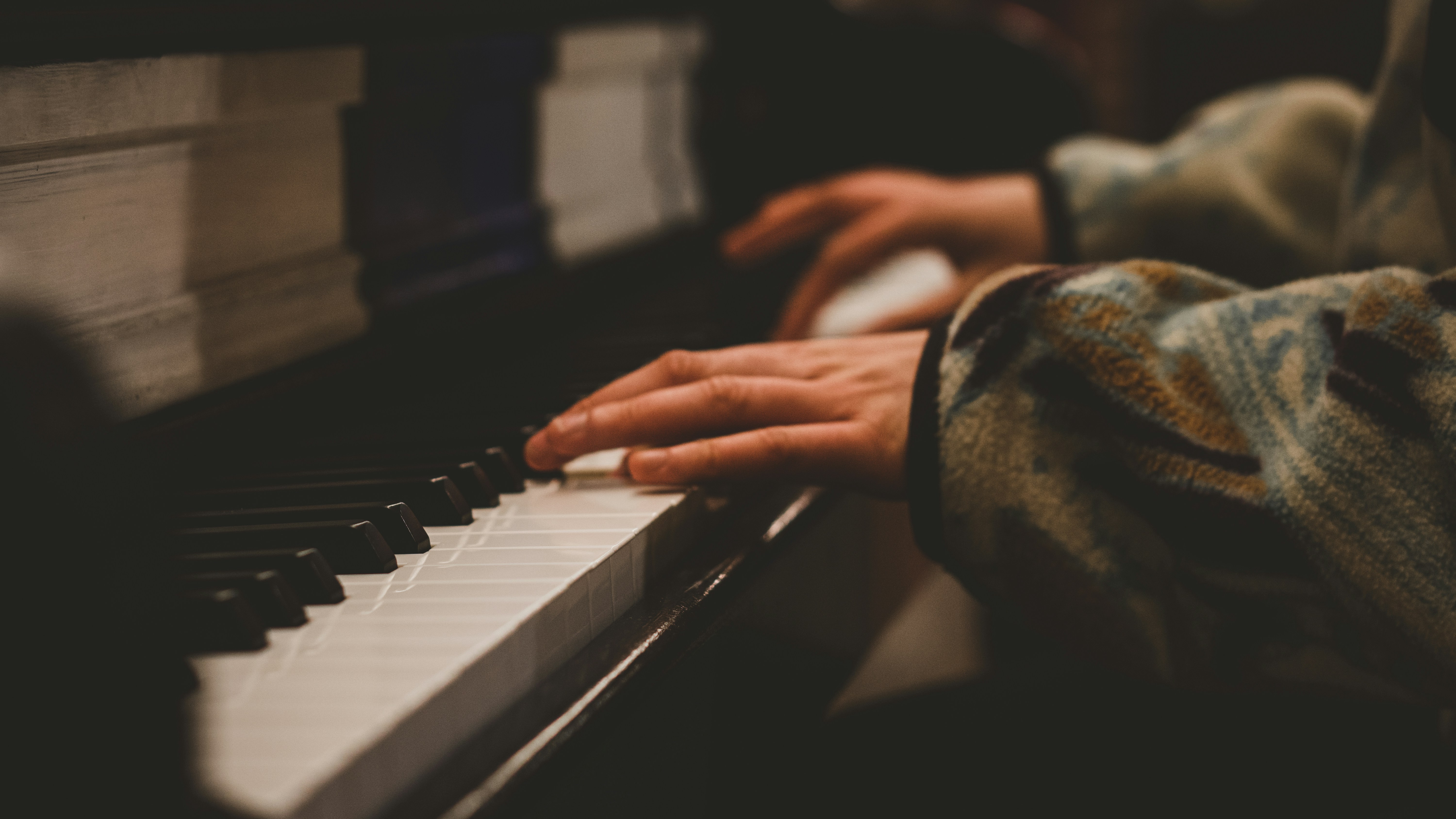 Person playing piano
